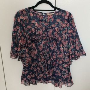 Floral Blouse with Ruffles